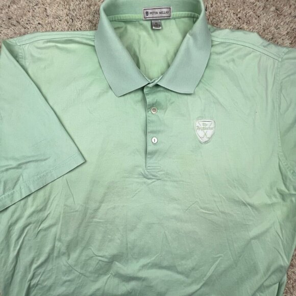 Peter Millar Green Polo Size XL Cotton Highlander Golf Course Club Mens S/S - Picture 1 of 9